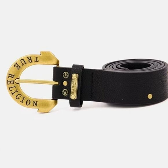 True Religion Botton Down Logo Horseshoe Buck Belt main image 4